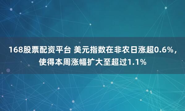 168股票配资平台 美元指数在非农日涨超0.6%，使得本周涨幅扩大至超过1.1%